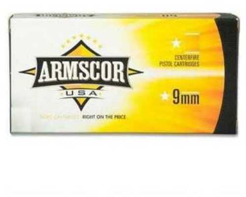 9mm Luger 147 Grain Full Metal Jacket 50 Rounds Armscor Ammunition